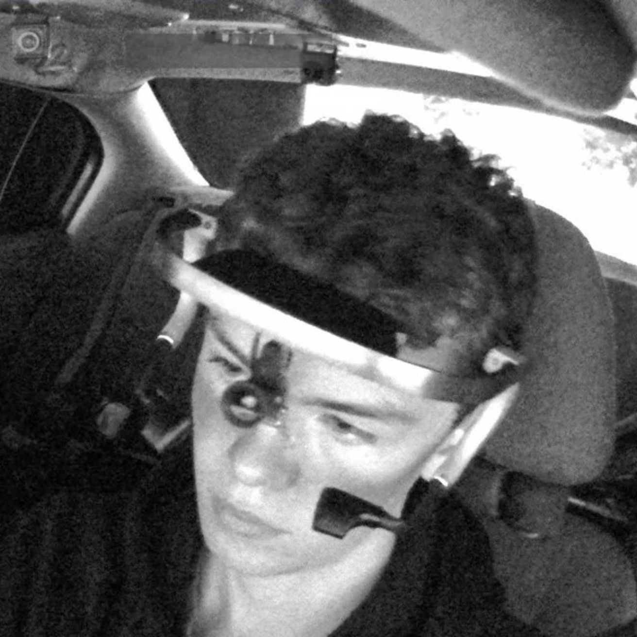 Study participant wearing eye tracking glasses