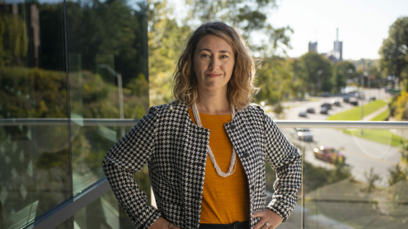 Elizabeth O'Neal at the UI College of Public Health Building